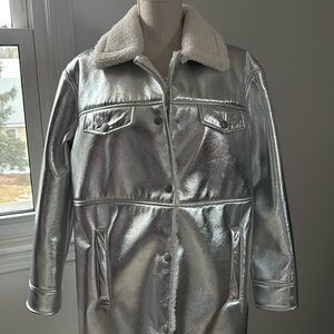 Silver chrome jacket - Sherpa lined
